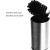 NOVOCE Toilet Brush with Holder Stainless Steel Toilet Brush Holder Free Standing BrushToilet Brush Set Bathroom WC Long Handle Loo Brush Scrubber (Color : Chrome) view 3