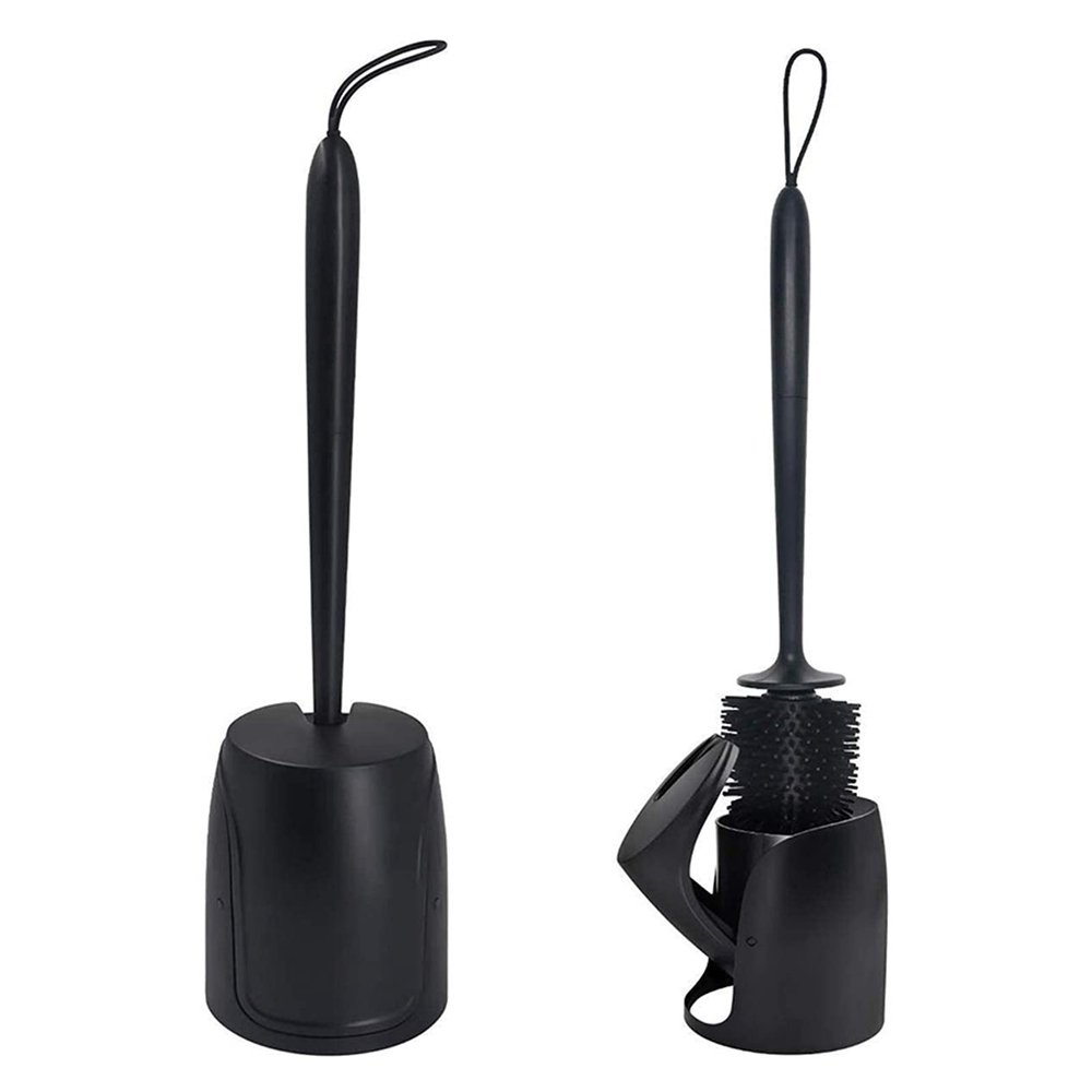 NOVOCE Toilet Brush with Holder, Silicone Brush Toilet Brush Cleaner for Bathroom Cleaning Supplies