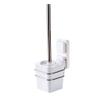 NOVOCE Toilet Brush with Holder White Wall-Mounted Toilet Brush and Bracket Bathroom Long Handle Toilet Brush Holder with Base Plastic Cleaning Brush view 1