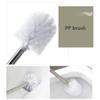 NOVOCE Toilet Brush with Holder White Wall-Mounted Toilet Brush and Bracket Bathroom Long Handle Toilet Brush Holder with Base Plastic Cleaning Brush view 3