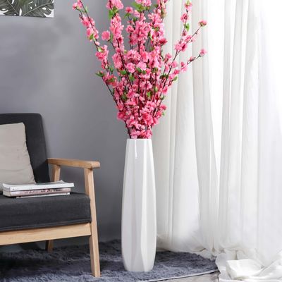 Ceramic Floor Large Vase 24 Inches Tall,White Modern Flower Tall Vases for Office, Home,Farmhouse,Living Room Dcor,Simple Origami Design Fall Decorative Porcelain Flower Arrangement Vase Ideal Gift