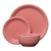 Fiesta Bistro Coupe 3-Piece Dinnerware Set  Durable Ceramic, Lead-Safe, Dishwasher/Microwave/Oven Safe  Made in USA Dinnerware - Peony view 1