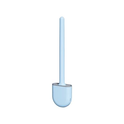 NOVOCE Toilet Brush Silicone Toilet Brush and Holder Set Cleaner for Bathroom Leak Proof Base Flexible Bristles Brush with Quick Drying Holder Set Silicone Toilet Brush (Color : A-Blue)