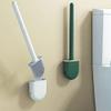 NOVOCE Toilet Brush Silicone Toilet Brush and Holder Set Cleaner for Bathroom Leak Proof Base Flexible Bristles Brush with Quick Drying Holder Set Silicone Toilet Brush (Color : A-Blue) view 4