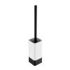 NOVOCE Toilet Brush Bathroom Toilet Brush Holders Black Aluminum Toilet Brush Wall Mounted Tape Free Punch for Bathroom Storage and Cleaner Silicone Toilet Brush view 1