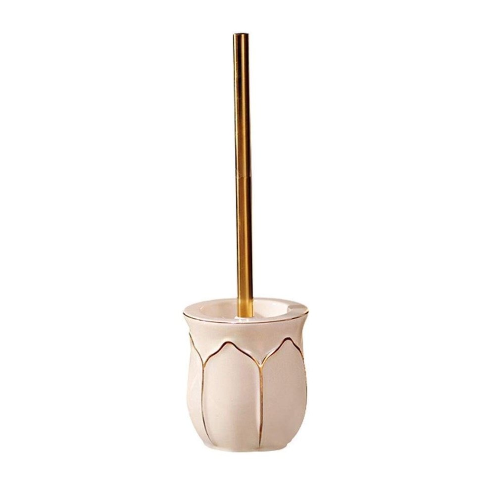 NOVOCE Toilet Brush with Holder Ceramic Toilet Brush and Bracket Bathroom Toilet Toilet Brush Set Stainless Steel Handle Soft Hair Toilet Brush (Color : B)