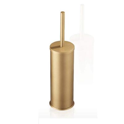 NOVOCE Toilet Brush with Holder Toilet Brushes and Holders Stainless Steel Handle Toilet Brush Set Bathroom WC Full Closed Toilet Brush Loo Brush (Color : Gold)