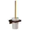 NOVOCE Toilet Brushes Set Wall Mounted Loo Brushes Wooden Bathroom Brush Long Handle and Holder No Drilling for Toilets-A view 1
