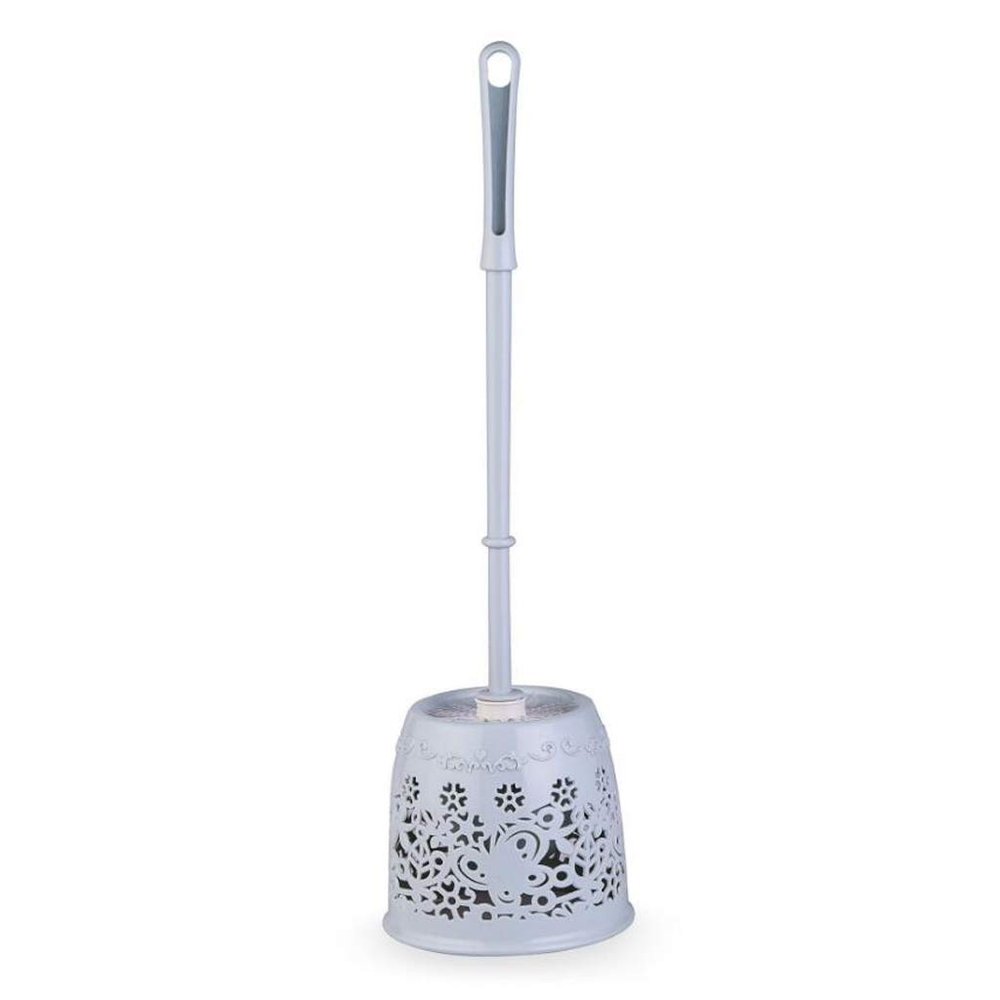 NOVOCE Toilet Brush with Holder Plastic Home Toilet Brush Holder Stand Guard Set Bathroom Cleaning Tools Cleaning Brush Long Handle Toilet Brush (Color : Gris)
