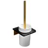 NOVOCE Toilet Brushes Set and Holder Loo Brushes Wall Mounted Loo Brush No Drilling Marble/Ceramic Cup for Toilet Bathroom-Black (Color : Black) view 1