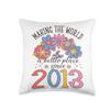 10 Birthday Making the world a better place since 2013 Throw Pillow view 1