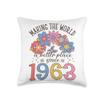 60 Birthday Making the world a better place since 1963 Throw Pillow view 1