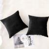 NiNi ALL Decorative Throw Pillow Covers Pack of 2, Velvet Throw Pillow Cases for Couch Pillows Cover Bedroom Living Room Outdoor, Pillow Covers 26x26 Inch Black view 2