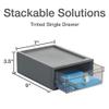 Pendaflex Stackable Drawer, Durable Plastic, Silicon Handles, Tinted Drawers, Single, Gray, 9" x 7" x 3.5", Medium, 1 Piece (41792) view 2