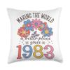 40 Birthday Making the world a better place since 1983 Throw Pillow view 1