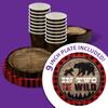 In Two The Wild Tree Boys 2nd Birthday Party Supplies - 64 Piece Rustic Bear Second Birthday Tableware Set Includes Large 9" Dinner Plates and 7" Dessert Paper Plates Napkins Cups - Kit for 16 view 2