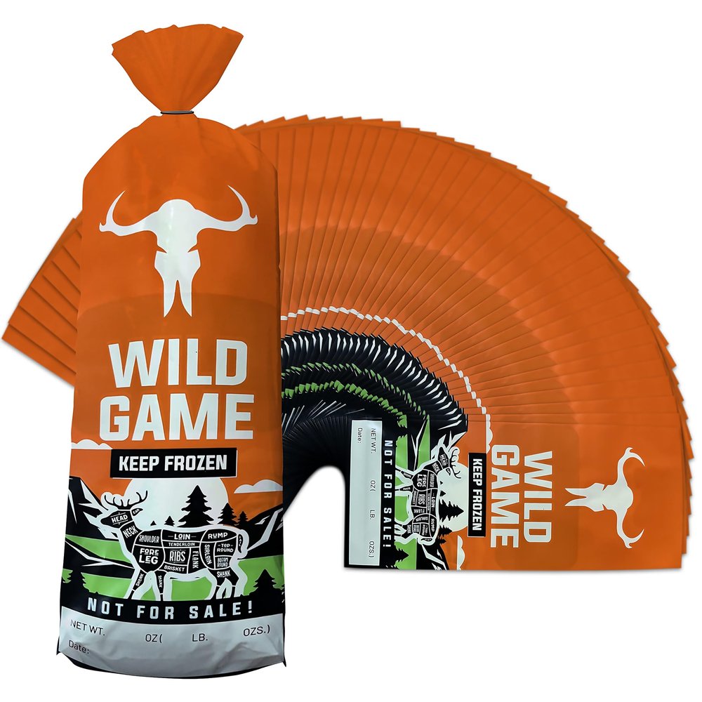 Skywin 50 Pack Wild Game Bags (1-2 lb) Meat Freezer Bags for Freezer Storage 11 x 4, Protect Your Meat from Freezer Burn