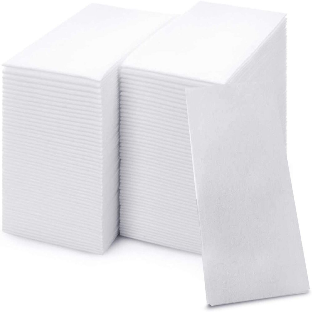 200 Paper Towels Cloth-Like Hand Tissue Paper Napkins, Disposable Hand Towels for Bathroom Guests, Disposable Face Towel for Guest, Washcloths or Dinner Napkin, Made in USA, White