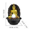 ARZARF Tabletop Waterfall Flowing Water Fountain Desktop Ornaments Feng Shui Ball Wheel Living Room Humidifier Home Buddha Statue Office Water Feature Tabletop Water Fountain view 2