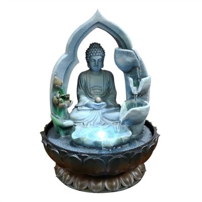 ARZARF Tabletop Waterfall Buddha Statue Waterscape Ornament Desktop Ornament Fountain Living Room Desktop Fountain with Feng Shui Ball Tabletop Water Fountain