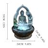 ARZARF Tabletop Waterfall Buddha Statue Waterscape Ornament Desktop Ornament Fountain Living Room Desktop Fountain with Feng Shui Ball Tabletop Water Fountain view 2