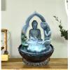 ARZARF Tabletop Waterfall Buddha Statue Waterscape Ornament Desktop Ornament Fountain Living Room Desktop Fountain with Feng Shui Ball Tabletop Water Fountain view 3
