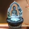 ARZARF Tabletop Waterfall Buddha Statue Waterscape Ornament Desktop Ornament Fountain Living Room Desktop Fountain with Feng Shui Ball Tabletop Water Fountain view 4