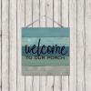Nostalgic Farmhouse Wood Pallet Sign Welcome to Our Porch Wood Wall Hanging Sign Wall Pediment Antique Home Wall Decorations for Front Door Indoors Outdoors 12x12 Inch view 3