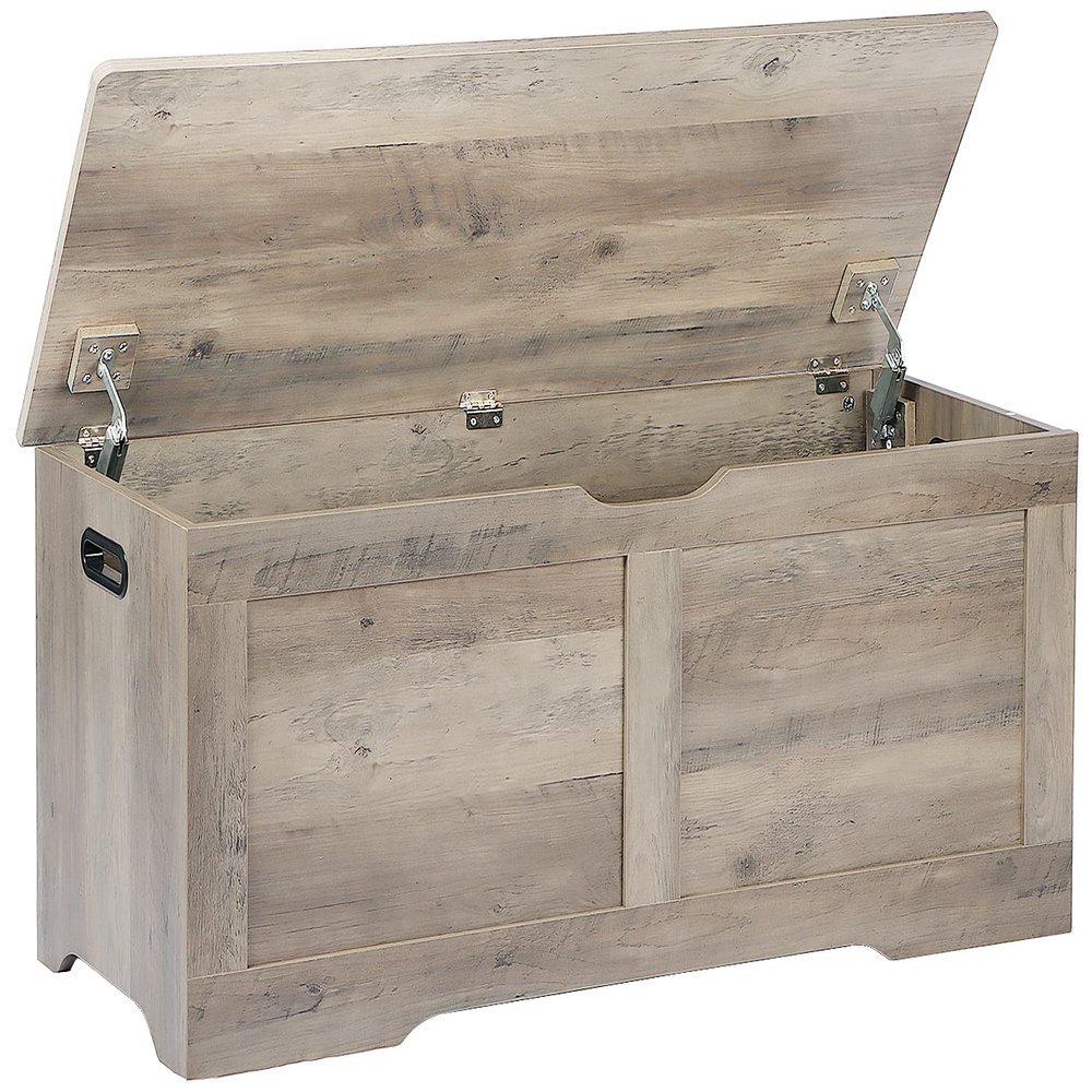 Timberer 39.4" Storage Chest, Wooden Storage Bench, Lift Top Toy Chest with 2 Safety Hinges, Large Toy Box, Entryway Bench for Living Room, Bedroom, Grey