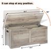 Timberer 39.4" Storage Chest, Wooden Storage Bench, Lift Top Toy Chest with 2 Safety Hinges, Large Toy Box, Entryway Bench for Living Room, Bedroom, Grey view 3
