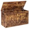 Timberer 39.4" Storage Chest, Wooden Storage Bench, Large Storage Trunk with 2 Safety Hinges, Entryway Shoes Bench for Living Room, Bedroom, Rustic Brown view 1