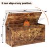 Timberer 39.4" Storage Chest, Wooden Storage Bench, Large Storage Trunk with 2 Safety Hinges, Entryway Shoes Bench for Living Room, Bedroom, Rustic Brown view 3