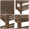 ACEHOME Shoe Rack Bench, 3 Tier Shoe Rack Bench for Entryway, Wooden Entryway Shoe Bench with Seat, 27.5 Inch Entryway Shoe Rack Organizer for Bedroom Balcony Entryway Entrance, Brown view 4