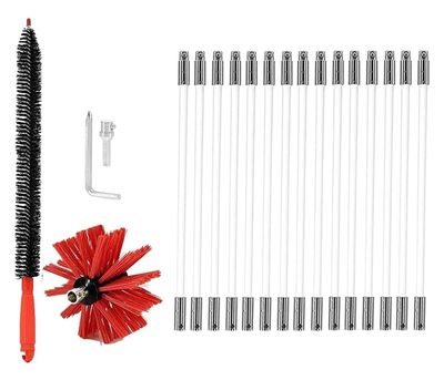 chimney sweep kit Chimney Sweep Kit, Chrome Button Locking System, Chimney Cleaning Kit, Chimney Brush, Chimney Cleaning Tool, Chimney Cleaning System With 6/9/12/15/18 Flexible Chimney Rods ( Color :