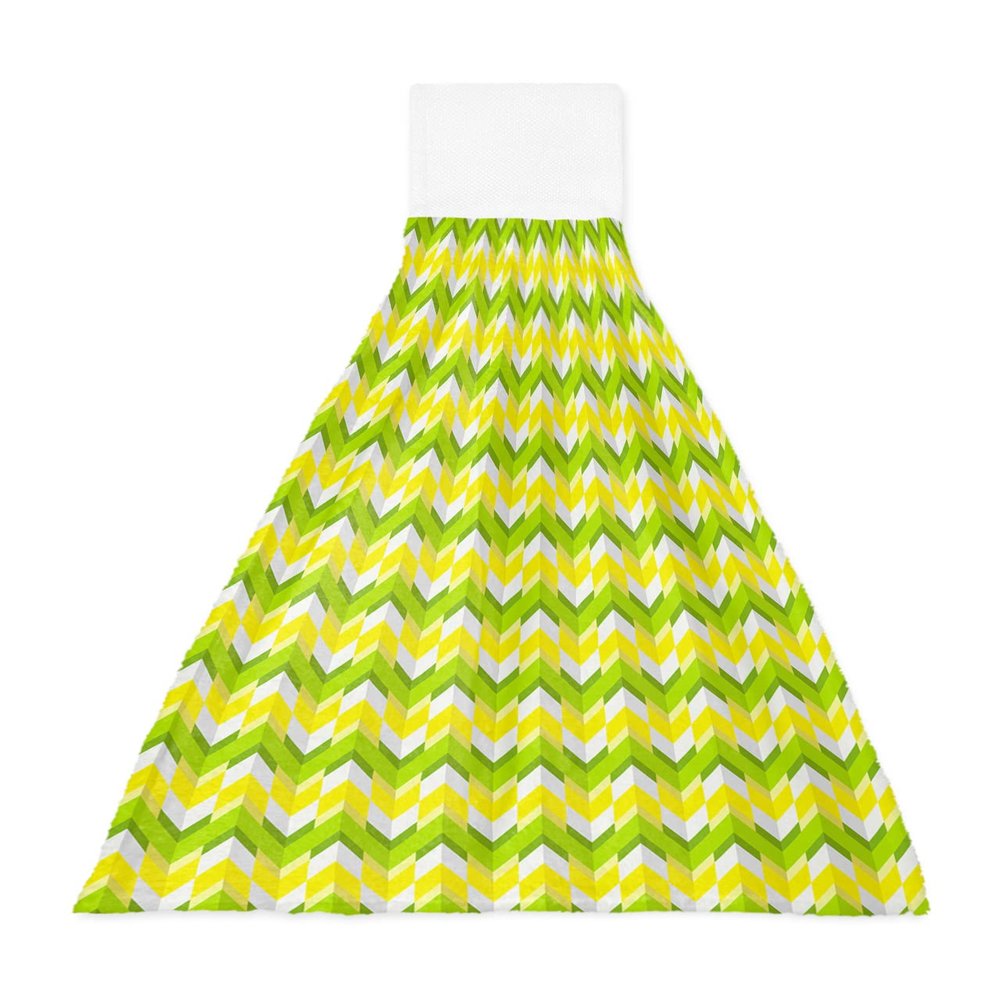 Abstract Modern Kitchen Hand Towels with Hanging Loops,Super Soft Fingertip Dry Microfiber Tie Dish Towel Absorbent Cleaning Washcloth for Bathroom,Kitchen Yellow Green Geometriy Lines Minimalist Art