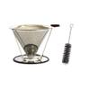 SEIWEI Pour Over Coffee Filter, Stainless Steel Reusable Coffee Dripper, Paperless Permanent Coffee Strainer with Non-Slip Cup Stand and Cleaning Brush view 1