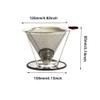 SEIWEI Pour Over Coffee Filter, Stainless Steel Reusable Coffee Dripper, Paperless Permanent Coffee Strainer with Non-Slip Cup Stand and Cleaning Brush view 2