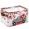 Valentines Love-Tree Cube Storage Organizer Bins with Handles,15x11x9.5 Inch Collapsible Canvas Cloth Fabric Storage Basket,Red Pink Flower Black White Check Truck Books Boxes for Shelves,Closet view 1