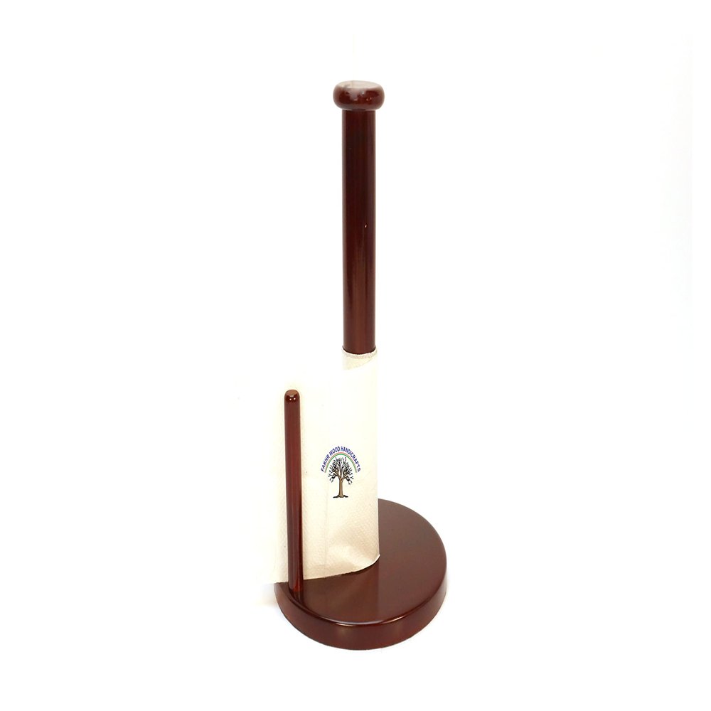 Handcrafted Paper Towel Holder Kitchen Countertop Free-Standing Non-Slip Wood Base Wooden Paper Towel Roll Dispenser for Kitchen, Bathroom, Dining Table - Rosewood