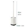 NOVOCE Toilet Brush Long Handle Wall-Mounted Toilet Brush Holder with Base Toilet Brush Soft Hair Toilet Brush Household Bathroom Cleaning Toilet Brush Set Toilet Bowl Brush (Color : White) view 2
