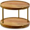 10" Two-Tier Acacia Wood Lazy Susan Organizer Kitchen Turntable for Cabinet Pantry Table Organization view 1