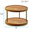 10" Two-Tier Acacia Wood Lazy Susan Organizer Kitchen Turntable for Cabinet Pantry Table Organization view 3