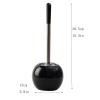 NOVOCE Toilet Brush Toilet Brush and Holder Set,Ceramics Bathroom BristlesCleaning Bowl Brush Kit with Tweezers White Black Toilet Bowl Brush (Color : B) view 2