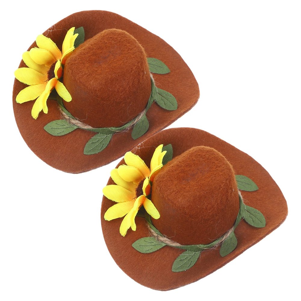 Wine Bottle Decorative Hat - 2Pcs Brown Felt Mini Hats for Party Decorations, Ideal for Birthdays Weddings and Gatherings, 3.14 Inch