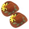 Wine Bottle Decorative Hat - 2Pcs Brown Felt Mini Hats for Party Decorations, Ideal for Birthdays Weddings and Gatherings, 3.14 Inch view 1