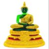 BUDDHO Emerald Buddha Statue Rainy 11" H. Meditation Thai Buddha Statue Room Decor Home Decor Buddha Statue for Home Small Gift Office Gift Sculpture Figurines view 1