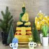 BUDDHO Emerald Buddha Statue Rainy 11" H. Meditation Thai Buddha Statue Room Decor Home Decor Buddha Statue for Home Small Gift Office Gift Sculpture Figurines view 2