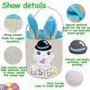 PADELO Easter Basket for Kids, Cute Easter Bucket Stuffers Bags with Bunny Ears for Easter Eggs Hunting, Easter Party Decorations, Candy Gifts Storage, Blue Easter Baskets view 2