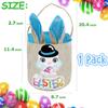 PADELO Easter Basket for Kids, Cute Easter Bucket Stuffers Bags with Bunny Ears for Easter Eggs Hunting, Easter Party Decorations, Candy Gifts Storage, Blue Easter Baskets view 3