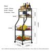 Kitchen Shelf 4-Tier Rolling Kitchen Storage shelf Rolling Utility Cart with Shelves Wire Basket Kitchen Cart Microwave Oven Stand Fruit Vegetable Spice Organizer Rack Kitchen Rack Storage (Color : 1 view 2